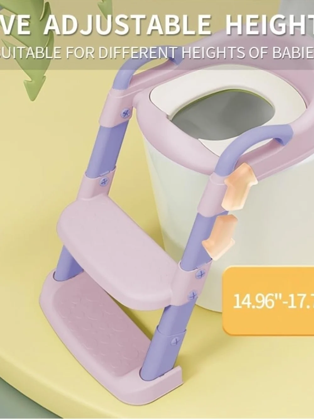 Foldable Potty Training Toilet Seat With Step Stool Ladder - Adjustable Height